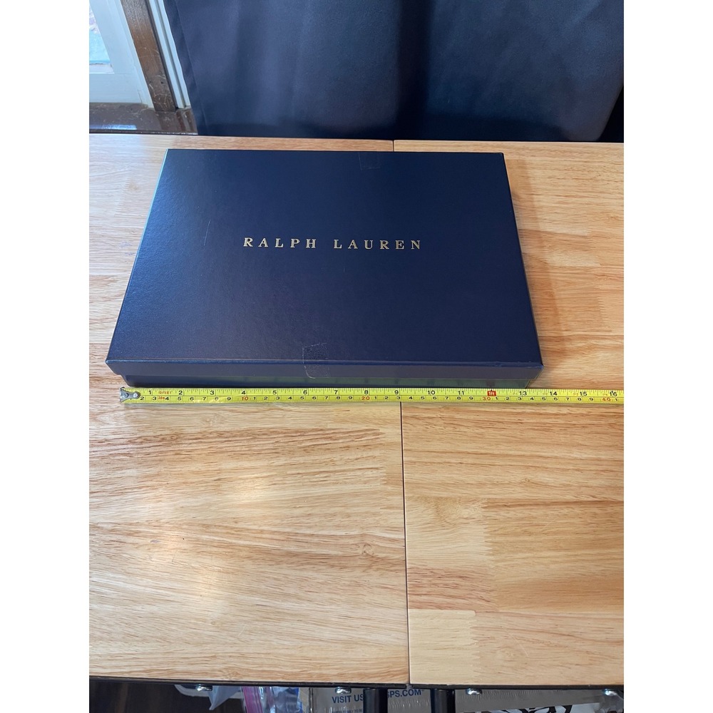 Ralph Lauren‎ Navy Blue Gold Foil Logo Large Gift Storage Box 14x11x2